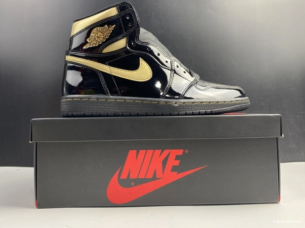 GOLD METALLIC 1 555088-032 AIR RETRO HIGH JORDAN BLACK (2020) 0912